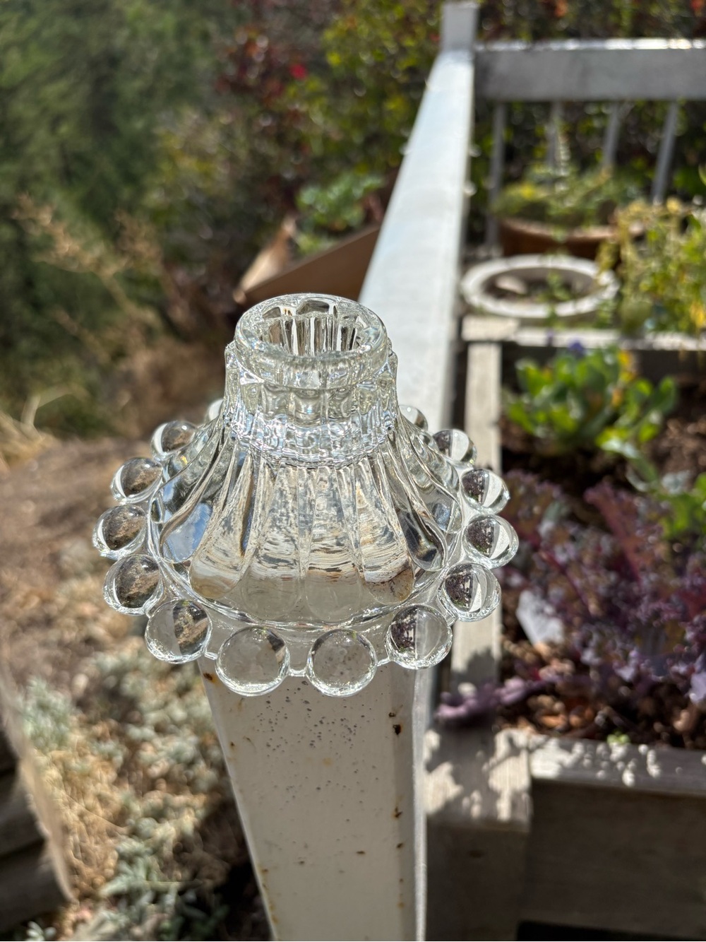Vintage Anchor Hocking Berwick Bubble Glass Candle Holders